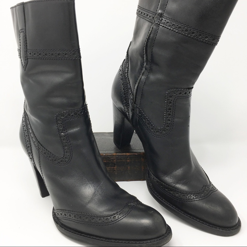 EDDIE BAUER BLACK LEATHER BOOTS